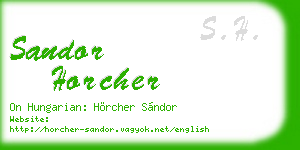 sandor horcher business card